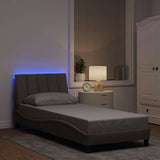 vidaXL Bed Frame without Mattress "Hanko" 80x200 cm Fabric Light Grey