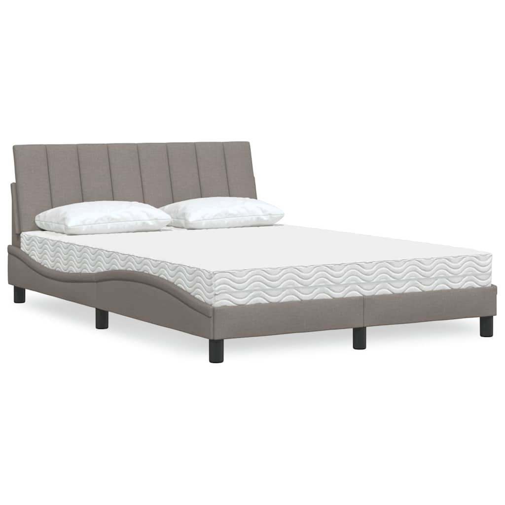 vidaXL Bed met matras "Hanko" stof lichtgrijs 80x200 cm