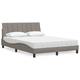 vidaXL Bed met matras "Hanko" stof lichtgrijs 80x200 cm