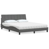 vidaXL Bed met matras "Hanko" stof lichtgrijs 80x200 cm