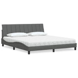 vidaXL Bed met matras "Hanko" stof lichtgrijs 80x200 cm