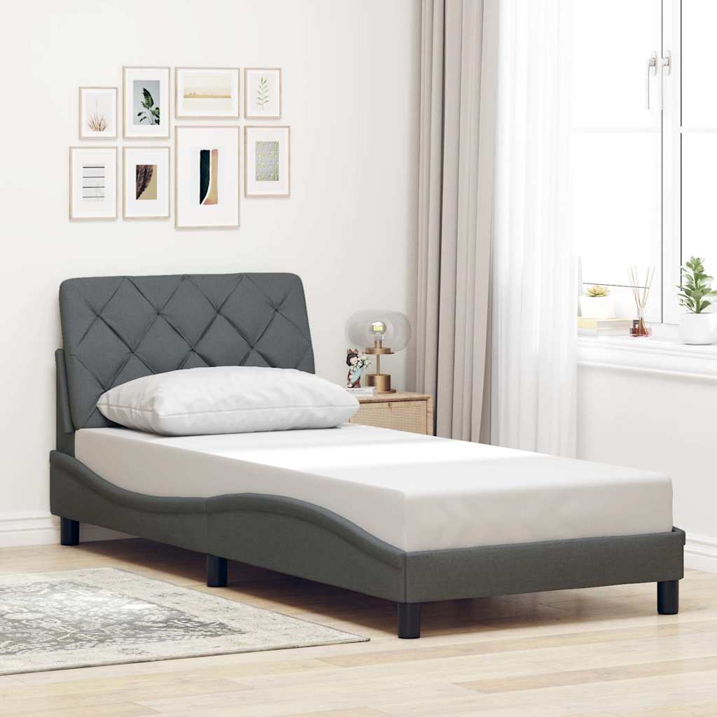vidaXL Bedframe zonder matras 80x200 cm stof lichtgrijs