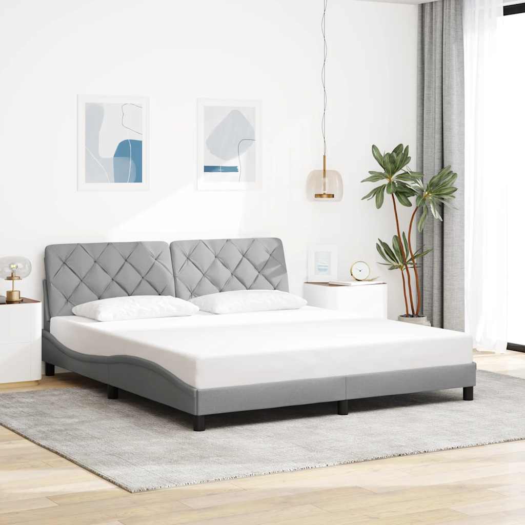 vidaXL Bedframe zonder matras 80x200 cm stof lichtgrijs