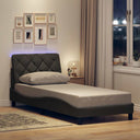vidaXL Cadre de lit avec matelas LED 80x200 cm en tissu avec éclairage