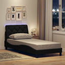 vidaXL Cadre de lit avec matelas LED 80x200 cm en tissu avec éclairage