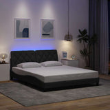 vidaXL Bed Frame with LED, without Mattress, 80x200 cm Fabric Light Grey