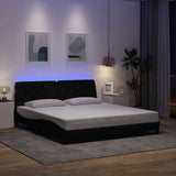 vidaXL Bed Frame with LED, without Mattress, 80x200 cm Fabric Light Grey