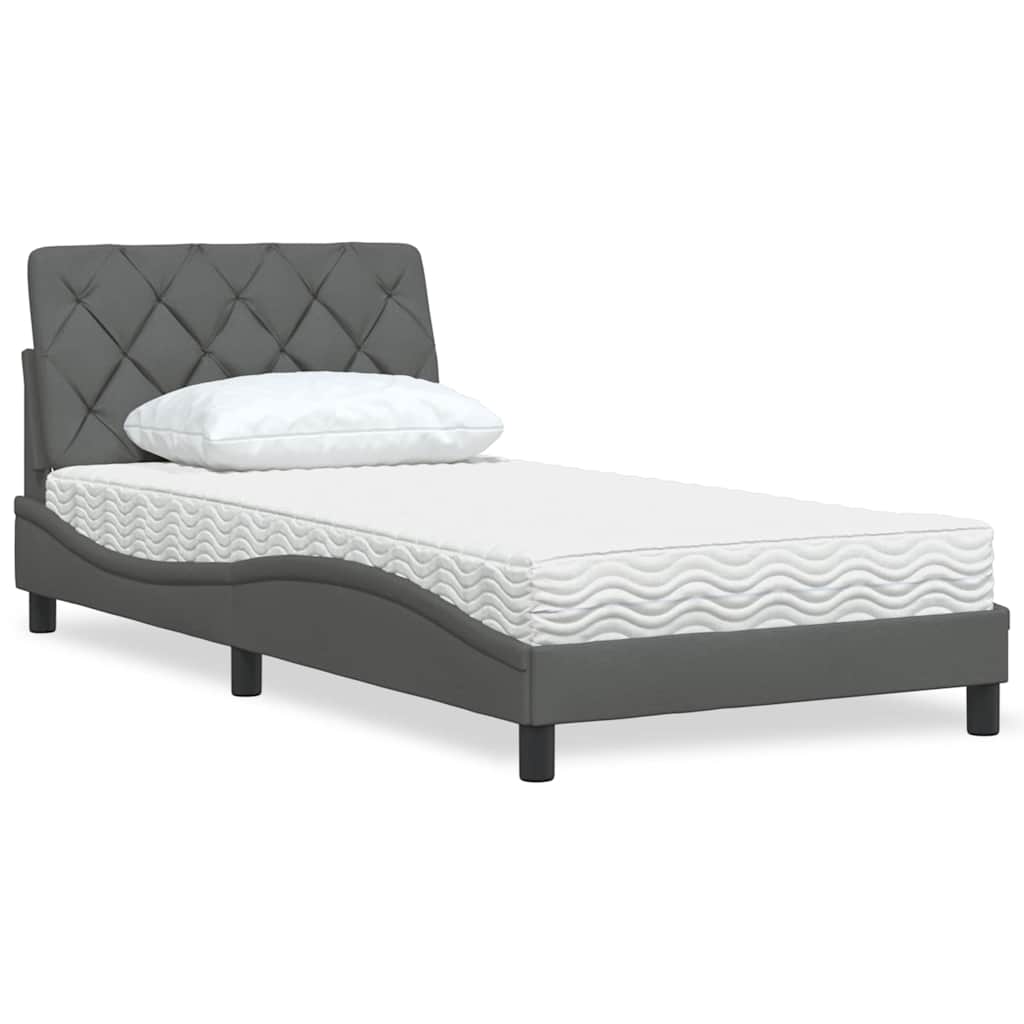 vidaXL Lit avec matelas en tissu lumineux 80x200 cm