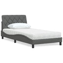 vidaXL Bed met matras stof lichtgrijs 80x200 cm