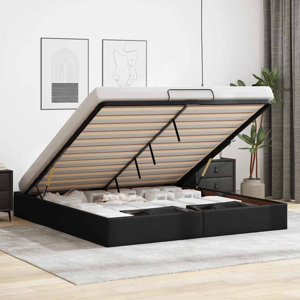 vidaXL Cadre de lit avec matelas d'art noir 80x200 cm