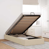vidaXL Cadre de lit avec matelas 80x200 cm en tissu avec éclairage