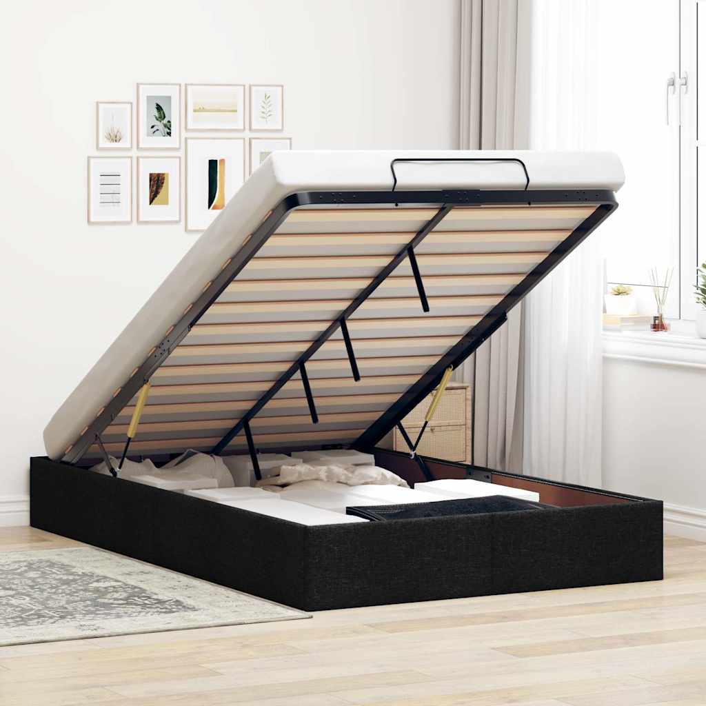 vidaXL Cadre de lit avec matelas 80x200 cm en tissu avec éclairage