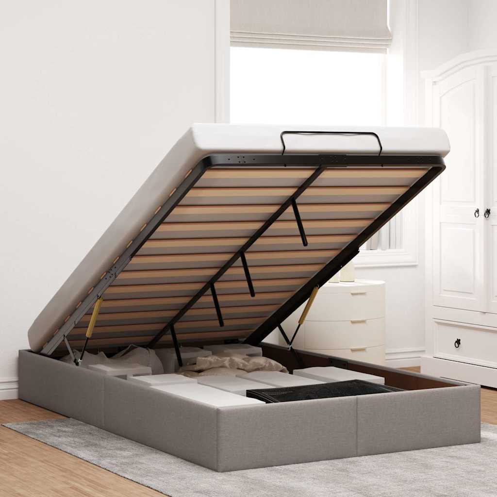 vidaXL Cadre de lit avec matelas 80x200 cm en tissu avec éclairage