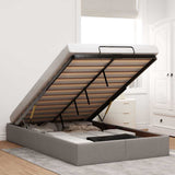 vidaXL Cadre de lit avec matelas 80x200 cm en tissu avec éclairage