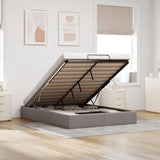 vidaXL Cadre de lit avec matelas 80x200 cm en tissu avec éclairage