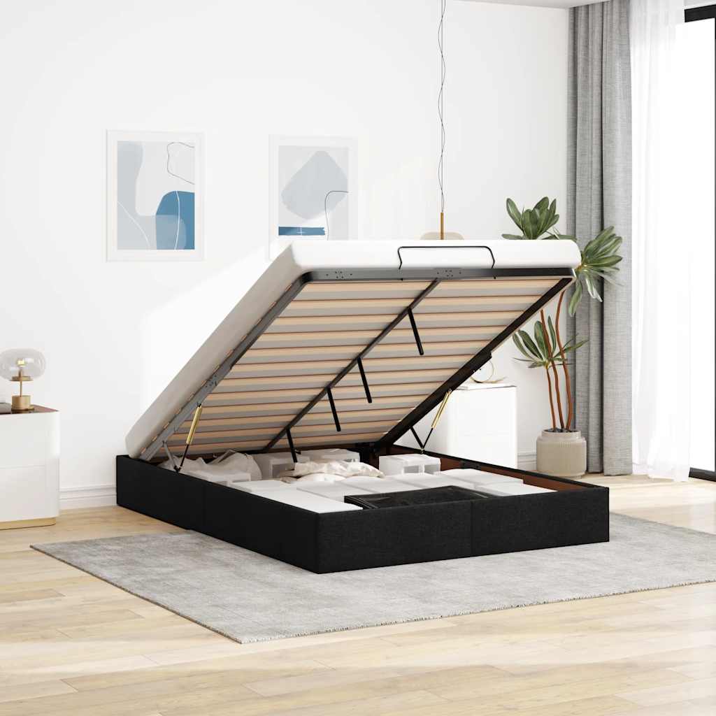 vidaXL Cadre de lit avec matelas 80x200 cm en tissu avec éclairage