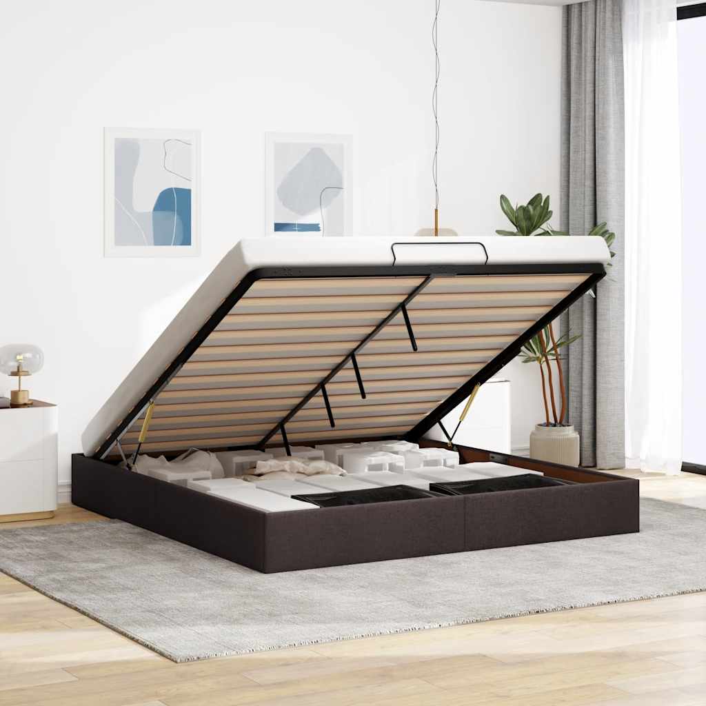 vidaXL Cadre de lit avec matelas 80x200 cm en tissu avec éclairage