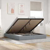 vidaXL Cadre de lit avec matelas 80x200 cm en tissu avec éclairage