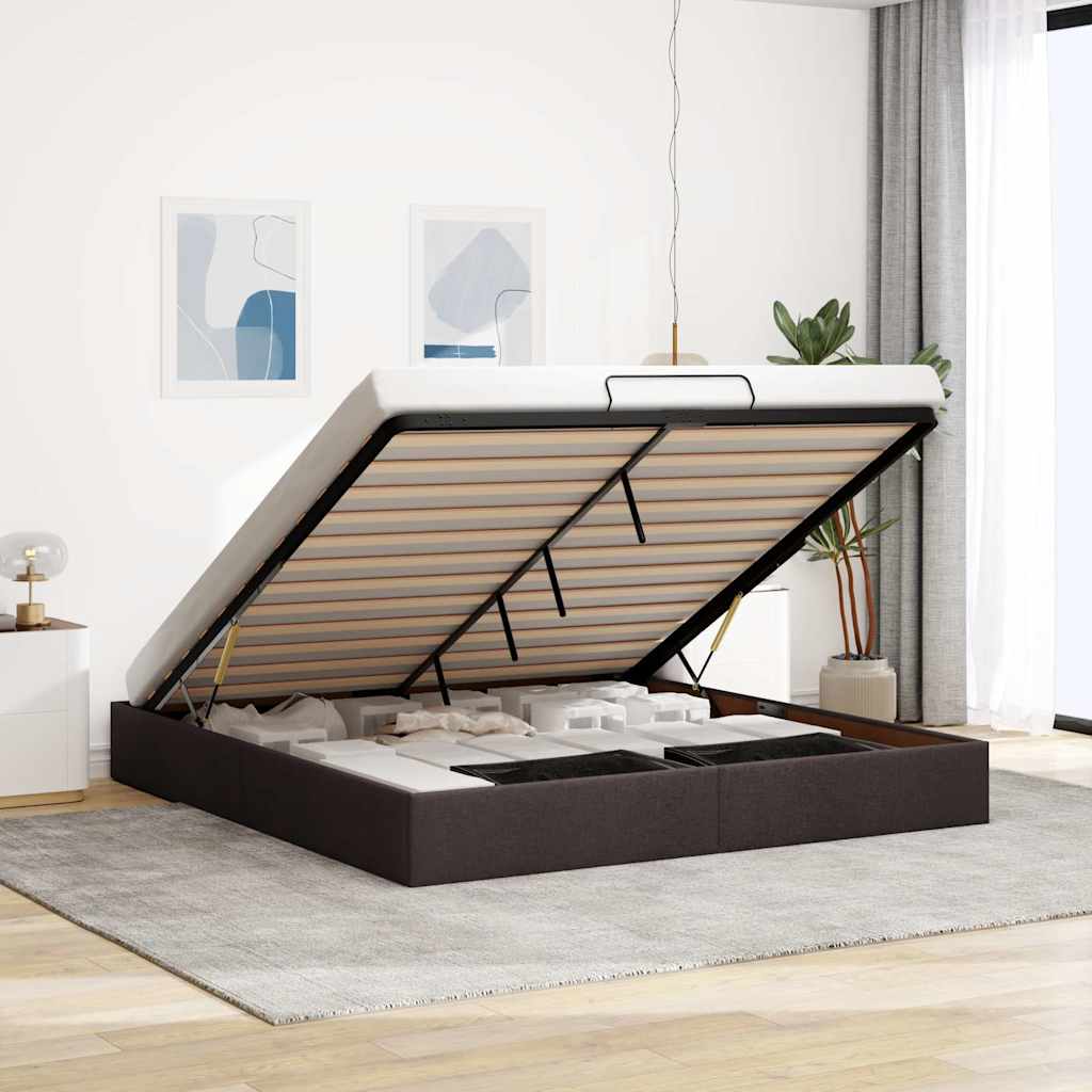 vidaXL Cadre de lit avec matelas 80x200 cm en tissu avec éclairage