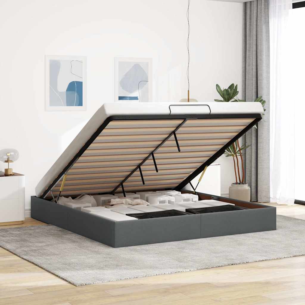 vidaXL Cadre de lit avec matelas 80x200 cm en tissu avec éclairage