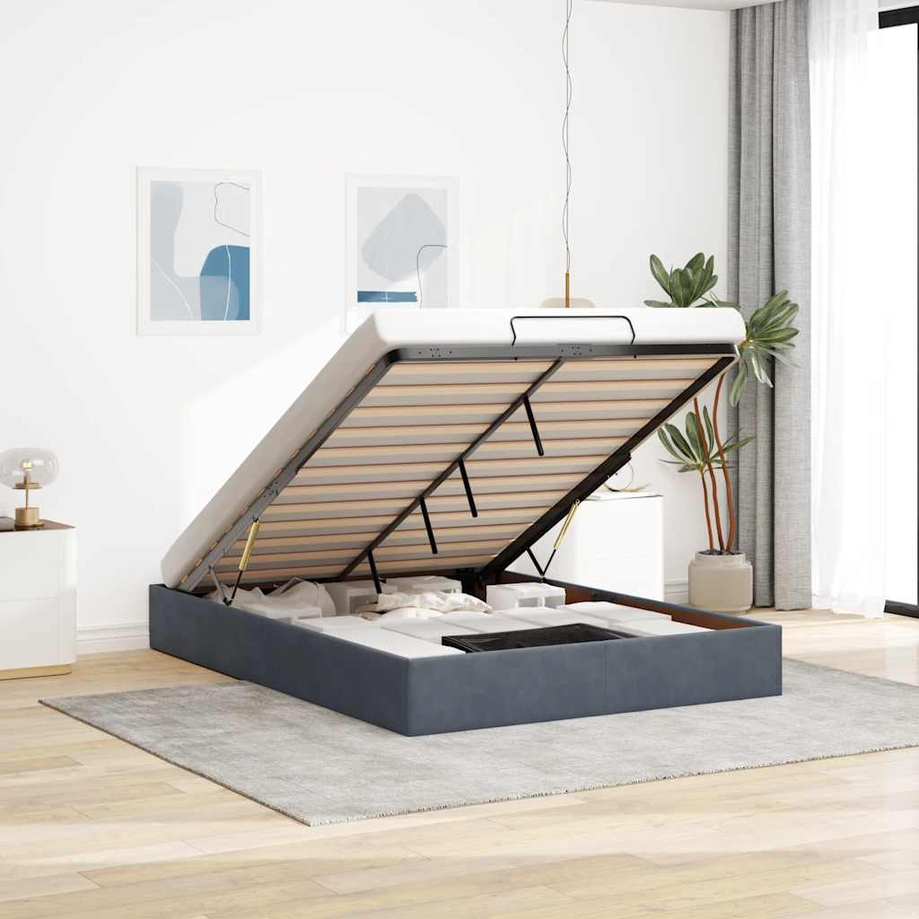 vidaXL Bed Frame without Mattress 80x200 cm Velvet Light Grey