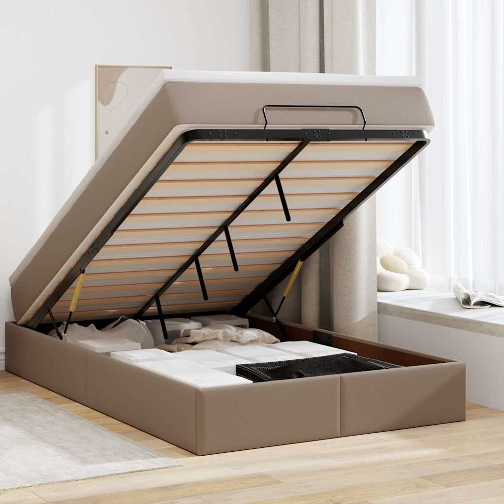 vidaXL Lit ottoman avec matelas 80x200cm noir artistique