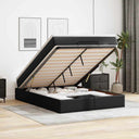vidaXL Ottoman bed met matras 80x200cm kunstleer zwart