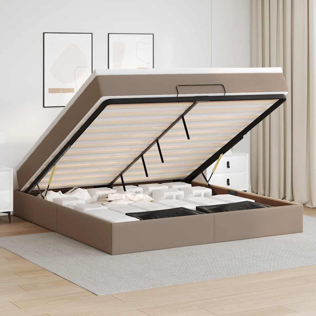 vidaXL Lit ottoman avec matelas 80x200cm noir artistique