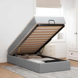 vidaXL Ottoman bed with mattress 80x200 cm fabric light grey