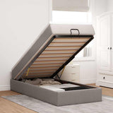 vidaXL Ottoman bed with mattress 80x200 cm fabric light grey