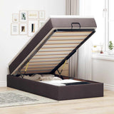vidaXL Ottoman bed with mattress 80x200 cm fabric light grey