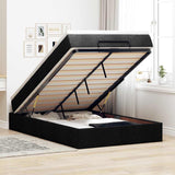 vidaXL Ottoman bed with mattress 80x200 cm fabric light grey