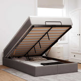 vidaXL Ottoman bed with mattress 80x200 cm fabric light grey