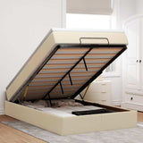 vidaXL Ottoman bed with mattress 80x200 cm fabric light grey