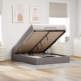 vidaXL Ottoman bed with mattress 80x200 cm fabric light grey