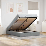 vidaXL Ottoman bed with mattress 80x200 cm fabric light grey