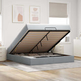 vidaXL Ottoman bed with mattress 80x200 cm fabric light grey