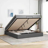 vidaXL Ottoman bed with mattress 80x200 cm fabric light grey