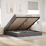vidaXL Ottoman bed with mattress 80x200 cm fabric light grey