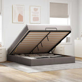 vidaXL Ottoman bed with mattress 80x200 cm fabric light grey