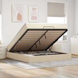 vidaXL Ottoman bed with mattress 80x200 cm fabric light grey