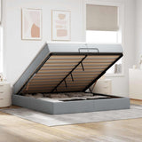vidaXL Ottoman bed with mattress 80x200 cm fabric light grey