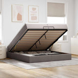 vidaXL Ottoman bed with mattress 80x200 cm fabric light grey