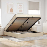 vidaXL Ottoman bed with mattress 80x200 cm fabric light grey