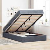 vidaXL Ottoman Bed with Mattress 80x200 cm Velvet Light Grey
