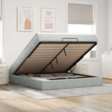 vidaXL Ottoman Bed with Mattress 80x200 cm Velvet Light Grey