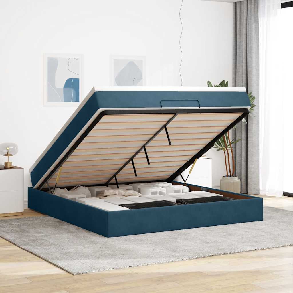 vidaXL Ottoman Bed with Mattress 80x200 cm Velvet Light Grey