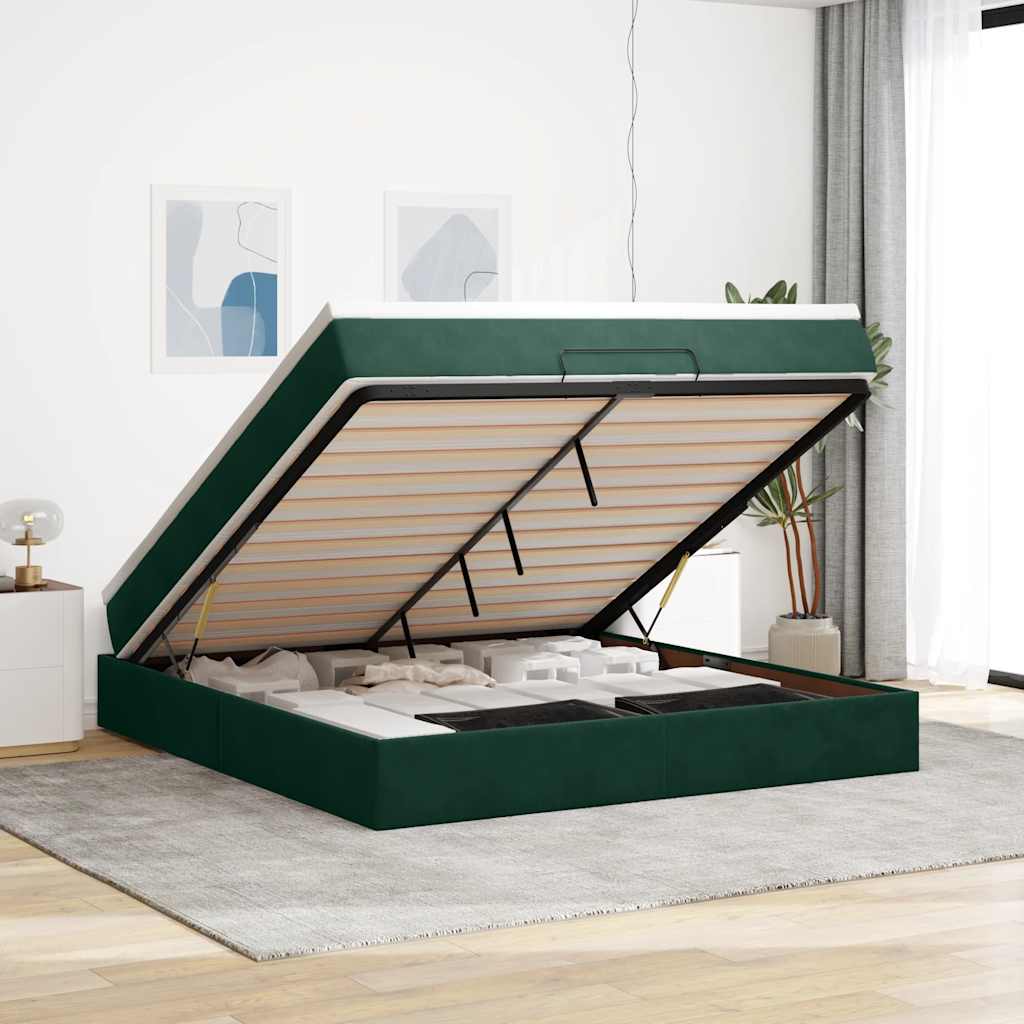 vidaXL Ottoman Bed with Mattress 80x200 cm Velvet Light Grey