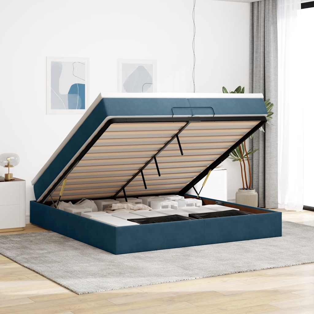 vidaXL Ottoman Bed with Mattress 80x200 cm Velvet Light Grey