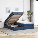 vidaXL Ottoman bed with mattresses 160x200cm fabric light grey
